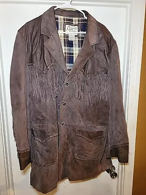 Cripple Creek Mens Leather Fringe Jacket 3XL • $80