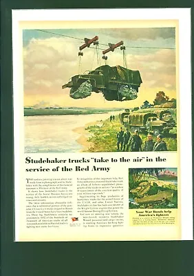 1945 Vintage WWII Studebaker Trucks Color  Print Ad Army War Patriotic • $19.99