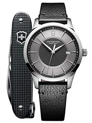 NEW VICTORINOX Alliance Men's 241804.1 Silver Quartz Watch With Knife MSRP $515 • $199.95