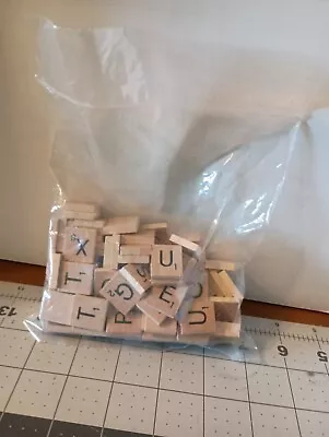 100 Genuine Scrabble Wood Letter Tiles From Vintage/Older Board Games • $12