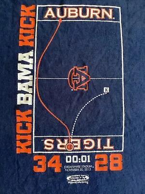 Auburn Tigers Iron Bowl Kick Six Miracle Men's Graphic T-Shirt XL • $16