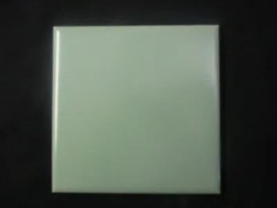 Mosaic USA 4-3/8  Sq. Satin Pastel Pale Green 1 Ceramic Wall Tile 1950 Retro Vtg • $29.90