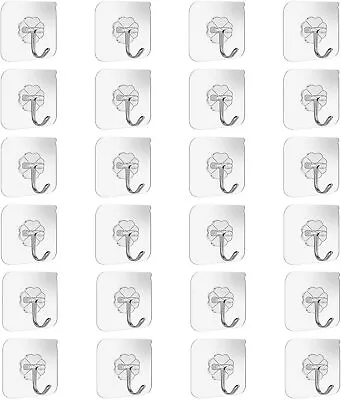£0.99 • Buy Self Adhesive Hooks Wall Door Plastic Strong Sticky Sucker Holder Removable UK 