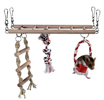 Trixie Hamster Mouse Gerbil Cage Hanging Suspension Bridge Ladder Toy 6274 • £11.29
