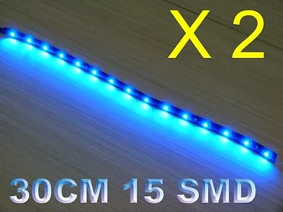 2x 12'' Waterproof Car Motorcycle Light Flexible Decorative Light LED Strip Blue • $5.95