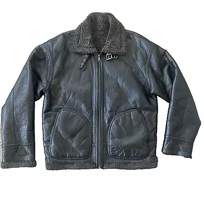 Wilsons Leather B-3 Men's Black Small Bomber Aviator Jacket Reversible Sherpa • $124