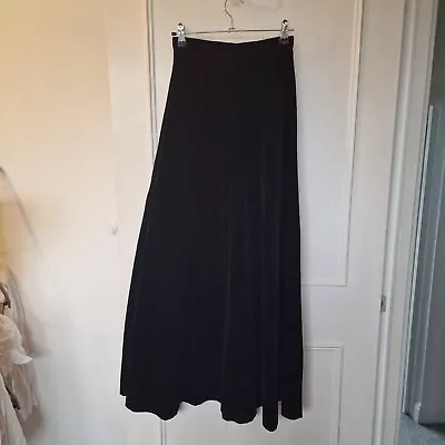 Vintage 1960s Black Velvet Maxi Skirt Fit Size 6 24inch Waist • £30