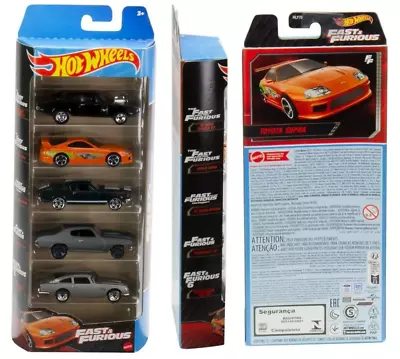 Hot Wheels 2023 Fast & Furious Dodge Supra Mustang Aston 5 Pack Box Set NEW • $21.95