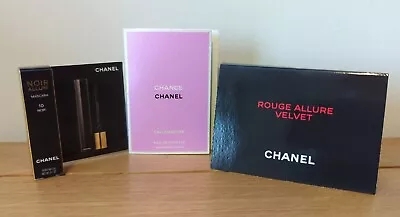 Chanel Samples Beauty Mascara Lipstick Rouge Allure Velvet EAU Chance New • £20