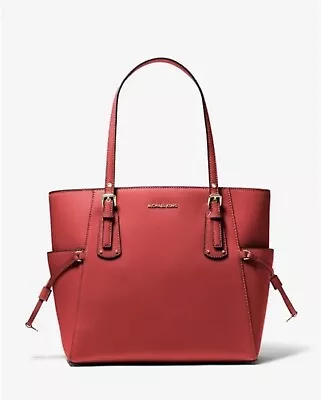 Michael Kors Voyager East West  MK Signature Tote Shoulder Bag In Crimson Red • $135.98