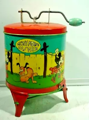 Ohio Art Co. Circa 1934 Tin Lithographed Mickey Mouse Washer-vintage Child`s Toy • $379.85