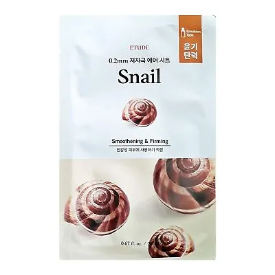 Etude House 0.2 Therapy Air Mask Sheet SNAIL 30pc Lot Emulsion Type Firming • $57