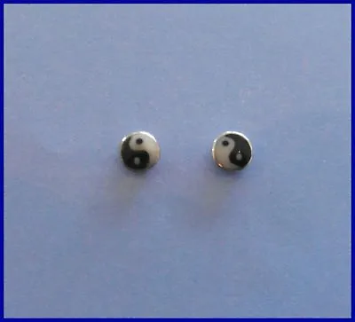 Pair  Of  Sterling Silver  925  Ying Yang ( 5 Mm )   Ear Studs  !!       New  !! • £4.99