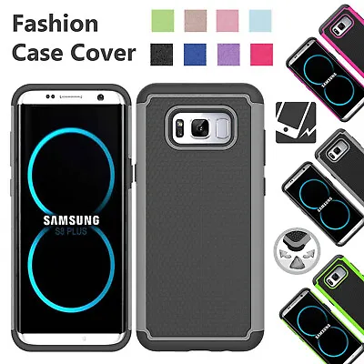 For Samsung S8+ S8 S7 S6 Heavy Duty Hybrid Silicon Rubber Case Shockproof Cover • £2.95