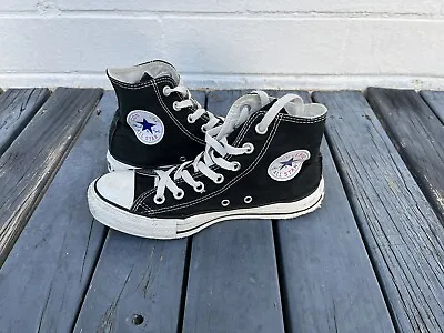 Chuck Taylor All Star Black Canvas High Top Sneaker Authentic Sports Athletic  • $10