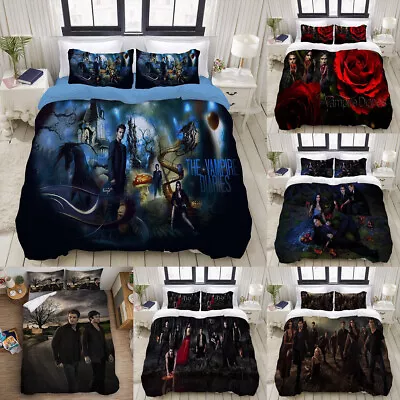 The Vampire Diaries 3PCS Bedding Set Pillowcase Duvet/Quilt/Comforter Cover Gift • £10.02