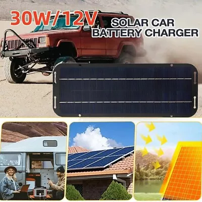 30W 12V Solar Panel Trickle Charge Battery Charger Kit Maintainer Marine RV Car • $12.79