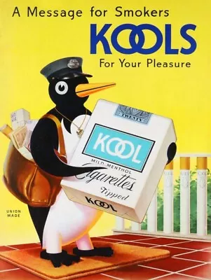 Kool Cigarettes Penguin Mailman Theme NEW METAL SIGN: 12x16  & Ships Free • $33.88