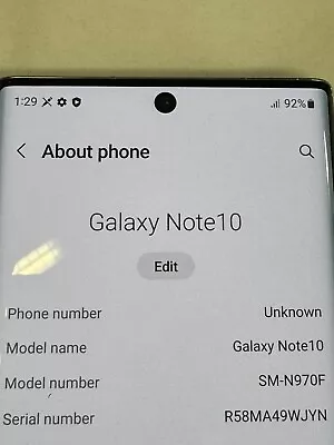 Samsung Galaxy Note10 SM-N970F - 256GB - Aura Glow (Single SIM) Read Description • $319