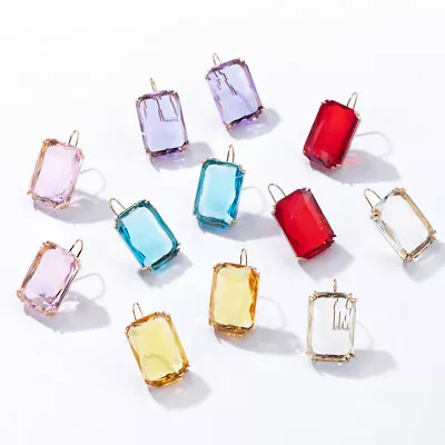 Transparent Resin Pendant Earring For Women Square Acrylic Drop Dangle Earrings • $3.49