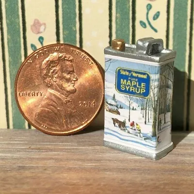 Dollhouse Miniatures Food 1:12 Vintage Label Maple Syrup Tin NEW • $3.95