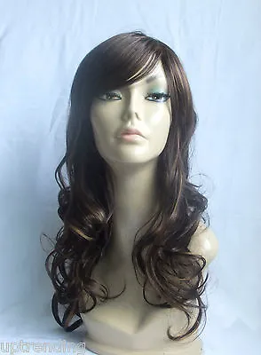 High Heat Resistant Long Smooth Wavy Natural Hair Lady Womens Daily Full Wig Uk • £14.99