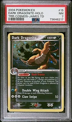 $129.99 • Buy PSA 7 NM Dark Dragonite 15/109 EX Team Rocket Returns Cosmos Holo Pokémon 2004