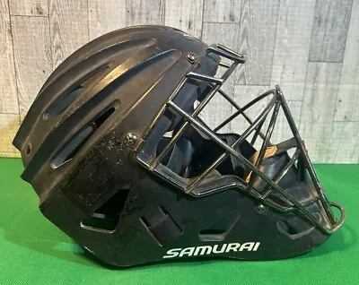 Mizuno Samurai Baseball Catcher Mask Youth SZ 6 1/2 - 7 1/4 Matt Black  MSCHY200 • $42.95