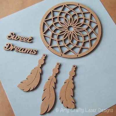 MDF Dream Catcher Craft Blank Make Your Own Sweet Dreams Design • £4.45