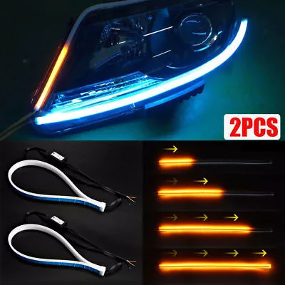 2PCS Car Parts Soft Tube LED Strip Daytime Running Light Turn Signal Lamp 45cm • $24.73