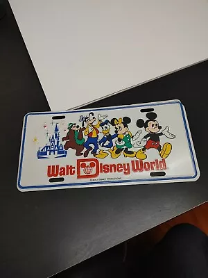 Vintage Walt Disney World Mickey Mouse And Friends Metal License Plate • $11.87