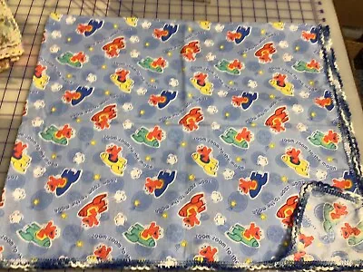 Elmo Handmade Cotton Baby Blanket Crochet Edging 44x44” • $12