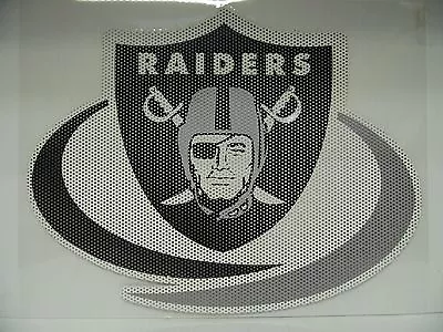 12-Inch Oakland Raiders Logo Perforated Vinyl Window Graphic • $17.99