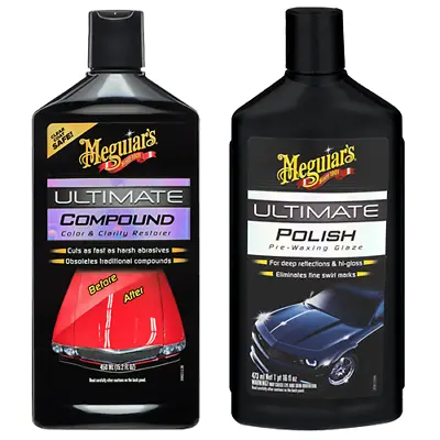 New 2-Pack Meguiar's Car ULTIMATE COMPOUND & POLISH Combo Waxing Glaze Max Gloss • $38.99