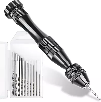 Hand Drill For Resin Molds 12 Cm Black Pin Vise With 10 PCS Steel Drill Bits (0 • $22.99