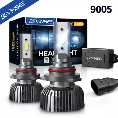 Bevinsee 9005 HB3 LED Headlight Bulbs Kit Hi/Low Beam White Super Bright 10000LM • $15.99