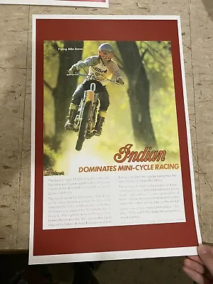 Vintage Indian Mini Cycle Racing Motorcycle Poster Advertisement A336 • $14.95