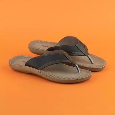 Mens Sandals  Brown Adults Flip Flops Toe Post Casual Slip On Earl SIZE • £12.99