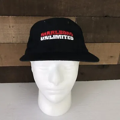 Marlboro Unlimited Black Vintage 1990s Hat Streetwear Advertising Cigarette • $22