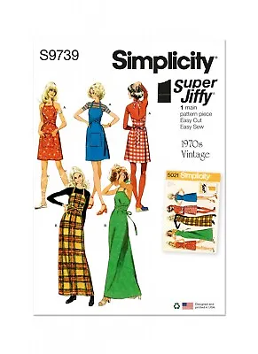 SIMPLICITY Sewing Pattern 9739 Vintage 70's Misses Women Ladies Plus Dress Xs-xl • £13.99