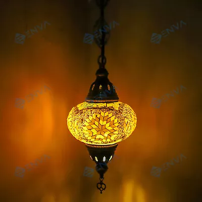 Turkish Moroccan Glass Mosaic Ceiling Hanging Chandelier Light Lamp Large Globe • $77.99