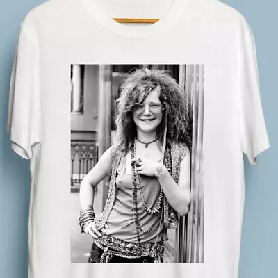 Janis Joplin Poster T-Shirt White T-shirt Short Sleeve All Sizes • $19.99