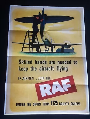 1941 WW2 WWii UK BRITAIN ROYAL AIRFORCE RAF PLANE AIRCRAFT WAR PROPAGANDA POSTER • £29.99