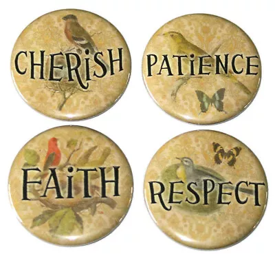 Positive Words Fridge Magnets Set 4x Magnets Cherish Patience Respect Faith  • $15.95