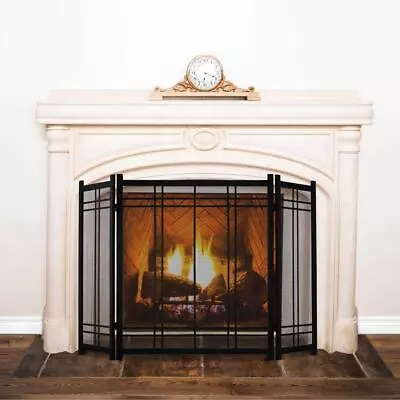 Pleasant Hearth Fireplace Screen 31   H X 52   W Free Standing Steel 3-Panel • $54.04