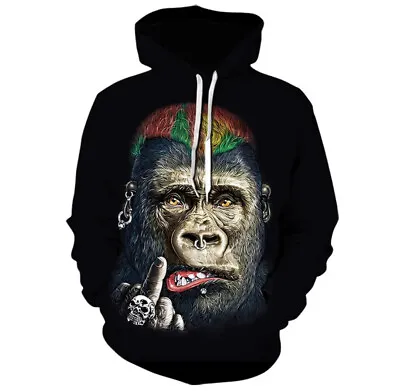 Adults Kids Gorilla King Kong Monkey  3D Print Hoodies Pullover Trending NEW • $23.61