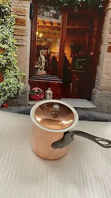 French Copper Garanti Villedieu Stamped Sauce Pan Pillivuyt Porcelain Pot • $399