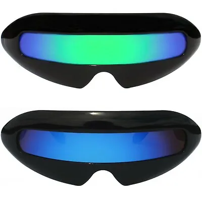 $9.95 • Buy Cyclops Robot Alien Mirror Lens Sunglasses Shield Mirrored Color Lens Costume