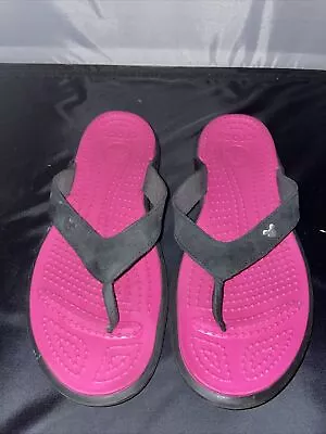 Crocs X Mickey Mouse Disney Capri Flat Flip Flop Sandals Size 10 Women's • $29.87