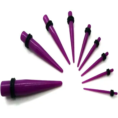 16MM -10MM Purple Pen Set Expander Rod Taper Ear Plug Tunnel Piercing Ear • £5.42